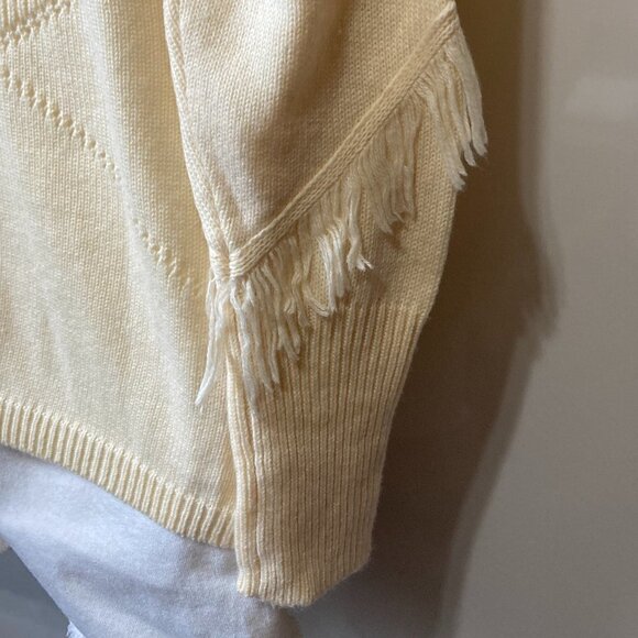 Lane Bryant SZ 14/16 Cream Longline Sweater Fringe Western Southwestern Boho - Picture 4 of 11